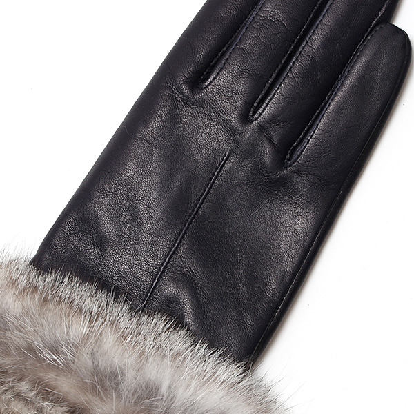  手袋 レディース 革手袋 レザー ラビットファー イタリーラム 羊革 暖かい 女性用 グローブ 皮 ブルー ネイビー 青色 嫁 妻 彼女 娘 記念日 クリスマス 誕生日 プレゼント ギフト 化粧箱 付き ブランド KURODA(クロダ)