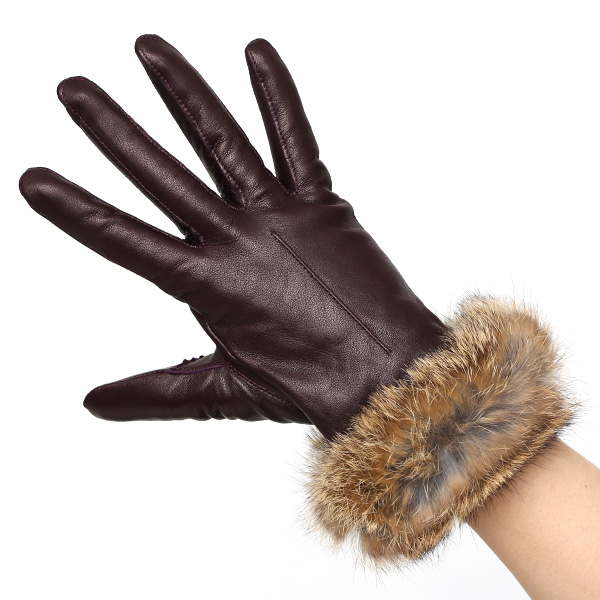  手袋 レディース 革手袋 レザー ラビットファー イタリーラム 羊革 暖かい 女性用 グローブ 皮 パープル 紫色 嫁 妻 彼女 娘 記念日 クリスマス 誕生日 プレゼント ギフト 化粧箱 付き ブランド KURODA(クロダ)