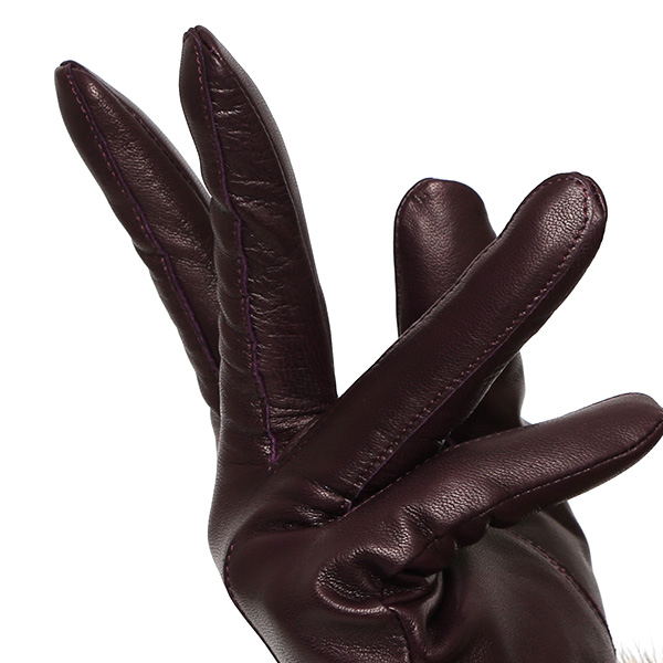  手袋 レディース 革手袋 レザー ラビットファー イタリーラム 羊革 暖かい 女性用 グローブ 皮 パープル 紫色 嫁 妻 彼女 娘 記念日 クリスマス 誕生日 プレゼント ギフト 化粧箱 付き ブランド KURODA(クロダ)