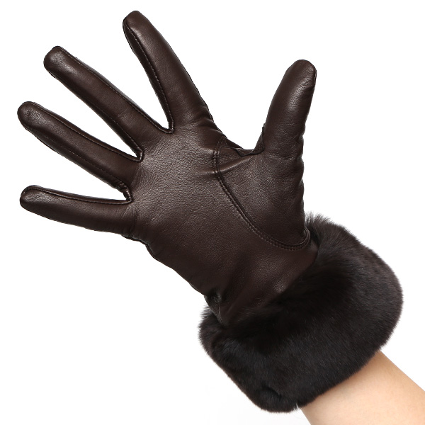  女性用 手袋 革手袋 ファー レザー レッキス ラビットファー イタリーラム 羊革 暖かい グローブ ダークブラウン ブラウン 茶 茶色 嫁 妻 彼女 娘 記念日 クリスマス 誕生日 プレゼント ギフト 化粧箱 付き ブランド KURODA(クロダ)