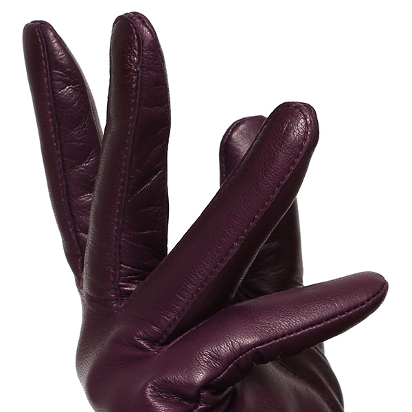  女性用 手袋 革手袋 ファー レザー レッキス ラビットファー イタリーラム 羊革 暖かい グローブ パープル 紫色 嫁 妻 彼女 娘 記念日 クリスマス 誕生日 プレゼント ギフト 化粧箱 付き ブランド KURODA(クロダ)