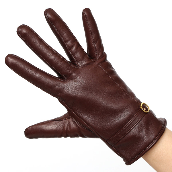  手袋 レディース 本革 カシミア100％ 裏地 ブランド イタリーラム 化粧箱 付き 女性 レザー 皮 グローブ ブラウン 茶 茶色 暖かい カシミヤ 100％ 防寒 保温 防風 冬 ビジネス 婦人用 皮 手袋 ブランド KURODA(クロダ)