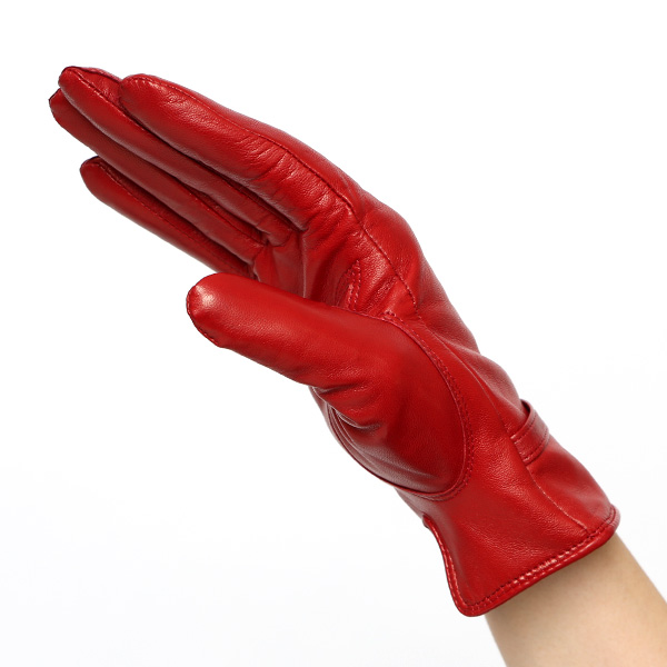  手袋 レディース 本革 カシミア100％ 裏地 ブランド イタリーラム 化粧箱 付き 女性 レザー 皮 グローブ レッド ワイン 赤色 暖かい カシミヤ 100％ 防寒 保温 防風 冬 ビジネス 婦人用 皮 手袋 ブランド KURODA(クロダ)