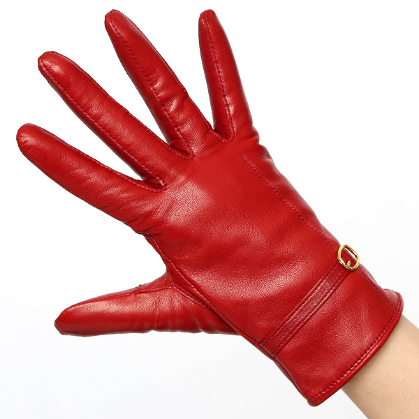  手袋 レディース 本革 カシミア100％ 裏地 ブランド イタリーラム 化粧箱 付き 女性 レザー 皮 グローブ レッド ワイン 赤色 暖かい カシミヤ 100％ 防寒 保温 防風 冬 ビジネス 婦人用 皮 手袋 ブランド KURODA(クロダ)