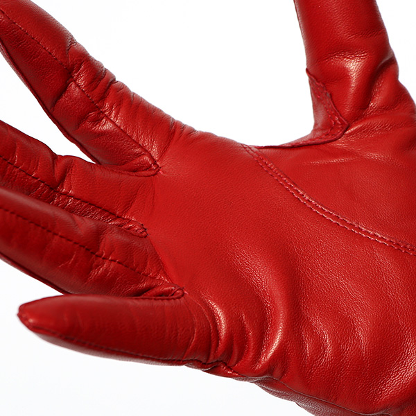  手袋 レディース 本革 カシミア100％ 裏地 ブランド イタリーラム 化粧箱 付き 女性 レザー 皮 グローブ レッド ワイン 赤色 暖かい カシミヤ 100％ 防寒 保温 防風 冬 ビジネス 婦人用 皮 手袋 ブランド KURODA(クロダ)