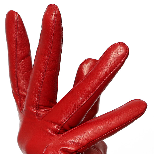  手袋 レディース 本革 カシミア100％ 裏地 ブランド イタリーラム 化粧箱 付き 女性 レザー 皮 グローブ レッド ワイン 赤色 暖かい カシミヤ 100％ 防寒 保温 防風 冬 ビジネス 婦人用 皮 手袋 ブランド KURODA(クロダ)