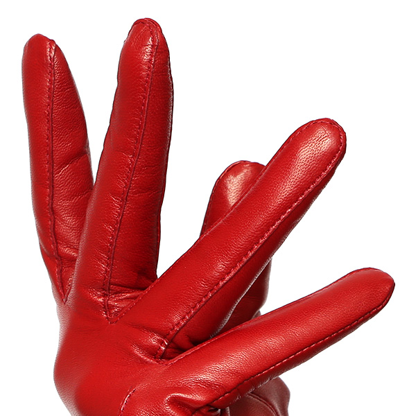  手袋 レディース 本革 カシミア100％ 裏地 ブランド イタリーラム 化粧箱 付き 女性 レザー 皮 グローブ レッド ワイン 赤色 暖かい カシミヤ 100％ 防寒 保温 防風 冬 ビジネス 婦人用 皮 手袋 ブランド KURODA(クロダ)