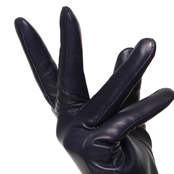  手袋 レディース 本革 カシミア100％ 裏地 ブランド イタリーラム 化粧箱 付き 女性 レザー 皮 グローブ ブルー ネイビー 青色 暖かい カシミヤ 100％ 防寒 保温 防風 冬 ビジネス 婦人用 皮 手袋 ブランド KURODA(クロダ)