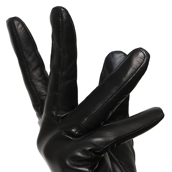  手袋 レディース 日本製 ブランド カシミア 100％ レザー グローブ ニットリブ 防寒 カシミヤ ブラック 黒 黒色 イタリーラム 上質 羊革 皮 手袋 リブ付 女性 上品 婦人 プレゼント 化粧箱付き 国産 KURODA(クロダ)