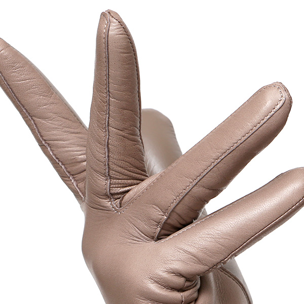  手袋 レディース 日本製 ブランド カシミア 100％ レザー グローブ ニットリブ 防寒 カシミヤ グレー グレイ 灰色 イタリーラム 上質 羊革 皮 手袋 リブ付 女性 上品 婦人 プレゼント 化粧箱付き 国産 KURODA(クロダ)