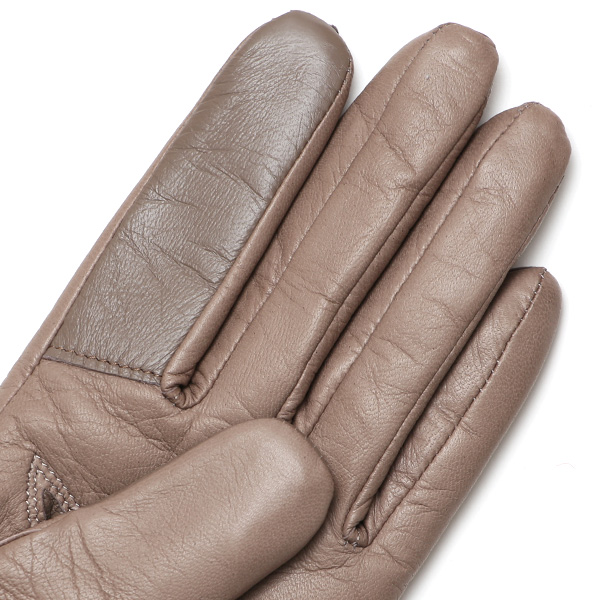  手袋 レディース 日本製 ブランド カシミア 100％ レザー グローブ ニットリブ 防寒 カシミヤ グレー グレイ 灰色 イタリーラム 上質 羊革 皮 手袋 リブ付 女性 上品 婦人 プレゼント 化粧箱付き 国産 KURODA(クロダ)