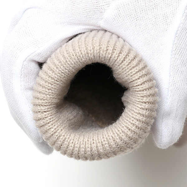  手袋 レディース 日本製 ブランド カシミア 100％ レザー グローブ ニットリブ 防寒 カシミヤ グレー グレイ 灰色 イタリーラム 上質 羊革 皮 手袋 リブ付 女性 上品 婦人 プレゼント 化粧箱付き 国産 KURODA(クロダ)