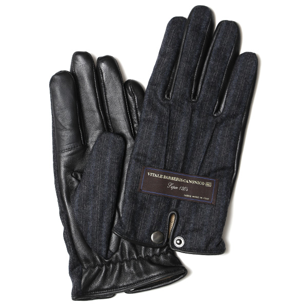 KURODA(クロダ) カノニコ社製ウール生地 メンズ 手袋 グレー/ストライプ