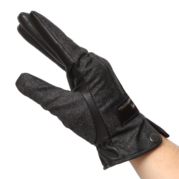  カノニコ社 イタリア製 スーツ生地 手袋 メンズ 本革 男性 ブランド グレー グレイ 灰色 ビジネス フォーマル 仕事 スーツ 営業 手袋 落ち着いた デザイン ギフト オシャレ