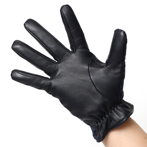  カノニコ社 イタリア製 スーツ生地 手袋 メンズ 本革 男性 ブランド ブルー ネイビー 青色 ビジネス フォーマル 仕事 スーツ 営業 手袋 落ち着いた デザイン ギフト オシャレ