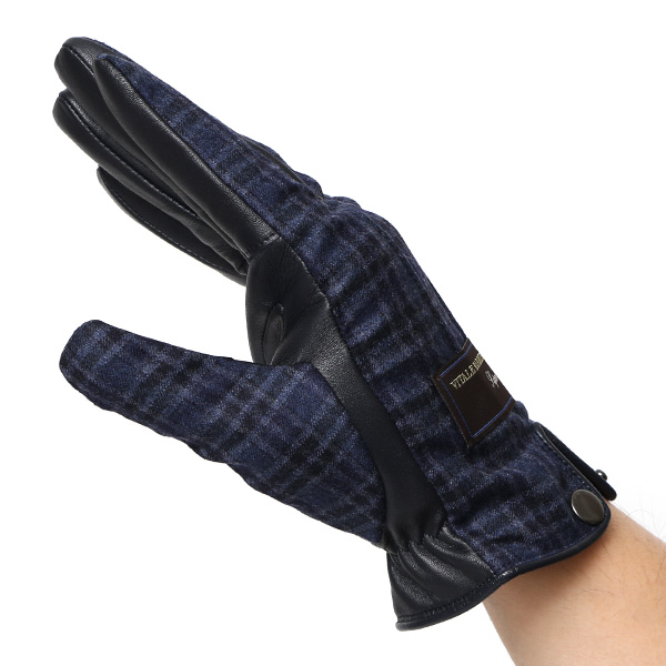  カノニコ社 イタリア製 スーツ生地 手袋 メンズ 本革 男性 ブランド ブルー ネイビー 青色 ビジネス フォーマル 仕事 スーツ 営業 手袋 落ち着いた デザイン ギフト オシャレ