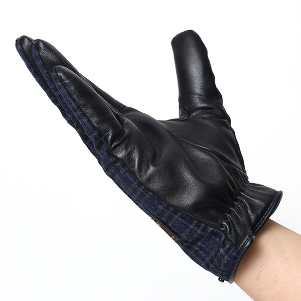  カノニコ社 イタリア製 スーツ生地 手袋 メンズ 本革 男性 ブランド ブルー ネイビー 青色 ビジネス フォーマル 仕事 スーツ 営業 手袋 落ち着いた デザイン ギフト オシャレ