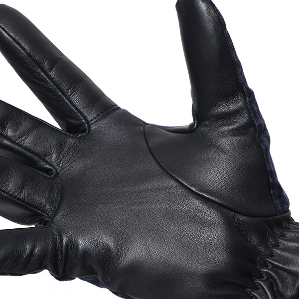  カノニコ社 イタリア製 スーツ生地 手袋 メンズ 本革 男性 ブランド ブルー ネイビー 青色 ビジネス フォーマル 仕事 スーツ 営業 手袋 落ち着いた デザイン ギフト オシャレ