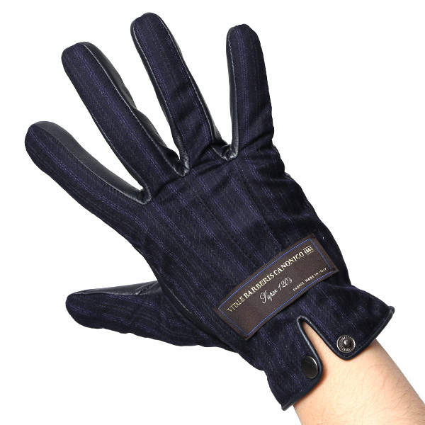  カノニコ社 イタリア製 スーツ生地 手袋 メンズ 本革 男性 ブランド ブルー ネイビー 青色 ビジネス フォーマル 仕事 スーツ 営業 手袋 落ち着いた デザイン ギフト オシャレ