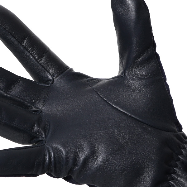  カノニコ社 イタリア製 スーツ生地 手袋 メンズ 本革 男性 ブランド ブルー ネイビー 青色 ビジネス フォーマル 仕事 スーツ 営業 手袋 落ち着いた デザイン ギフト オシャレ