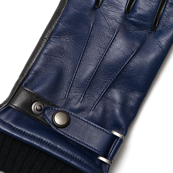  KURODA(クロダ) 仔羊革 本革 手袋 メンズ スマホ対応 ブルー ネイビー 青色 男性 グローブ 皮 高級 安心 日本メーカー 手袋専門 ブランド ギフト プレゼント 誕生日 クリスマス