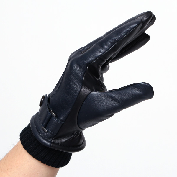  KURODA(クロダ) 仔羊革 本革 手袋 メンズ スマホ対応 ブルー ネイビー 青色 男性 グローブ 皮 高級 安心 日本メーカー 手袋専門 ブランド ギフト プレゼント 誕生日 クリスマス