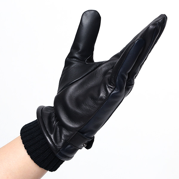  KURODA(クロダ) 仔羊革 本革 手袋 メンズ スマホ対応 ブルー ネイビー 青色 男性 グローブ 皮 高級 安心 日本メーカー 手袋専門 ブランド ギフト プレゼント 誕生日 クリスマス