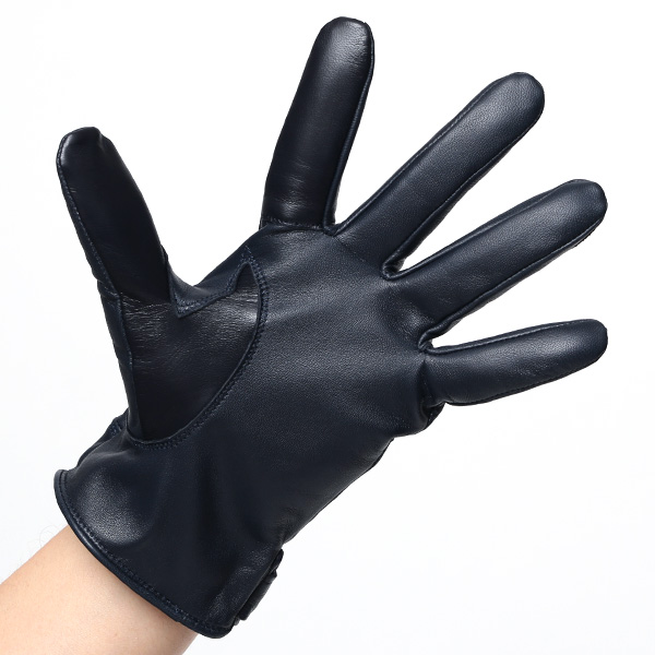  KURODA(クロダ) 本革 高級 三本山 手袋 メンズ スマホ対応 ブルー ネイビー 青色 日本メーカー 革手袋 長年 耐久性 上質 高品質 プレゼント ギフト 皮 てぶくろ