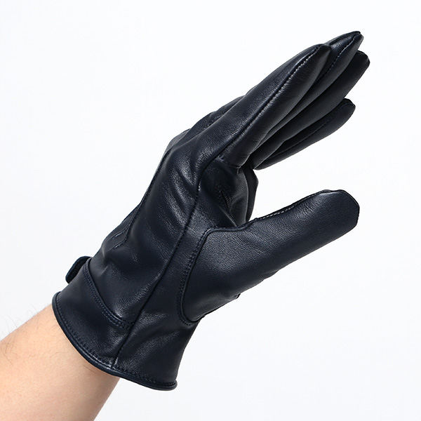  KURODA(クロダ) 本革 高級 三本山 手袋 メンズ スマホ対応 ブルー ネイビー 青色 日本メーカー 革手袋 長年 耐久性 上質 高品質 プレゼント ギフト 皮 てぶくろ