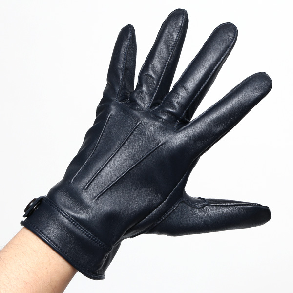  KURODA(クロダ) 本革 高級 三本山 手袋 メンズ スマホ対応 ブルー ネイビー 青色 日本メーカー 革手袋 長年 耐久性 上質 高品質 プレゼント ギフト 皮 てぶくろ