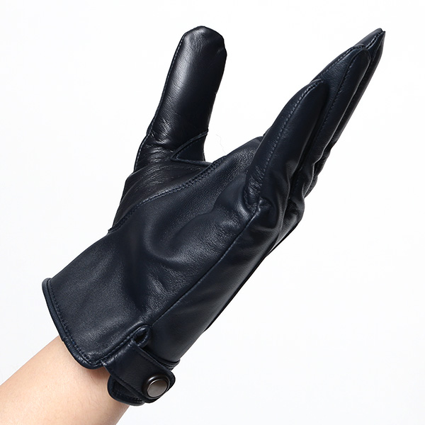  KURODA(クロダ) 本革 高級 三本山 手袋 メンズ スマホ対応 ブルー ネイビー 青色 日本メーカー 革手袋 長年 耐久性 上質 高品質 プレゼント ギフト 皮 てぶくろ