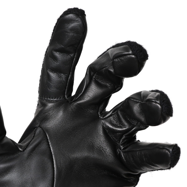  日本 手袋専門 ブランド ニット×本革 メンズ 手袋  ブラック 黒 黒色 学生 社会人 ビジネス カジュアル スマホ タッチパネル 対応 男性用 紳士 暖かい チクチクしない