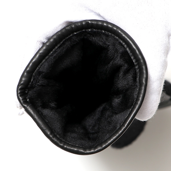  日本 手袋専門 ブランド ニット×本革 メンズ 手袋  ブラック 黒 黒色 学生 社会人 ビジネス カジュアル スマホ タッチパネル 対応 男性用 紳士 暖かい チクチクしない