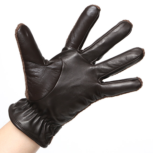  日本 手袋専門 ブランド ニット×本革 メンズ 手袋  ブラウン 茶 茶色 学生 社会人 ビジネス カジュアル スマホ タッチパネル 対応 男性用 紳士 暖かい チクチクしない