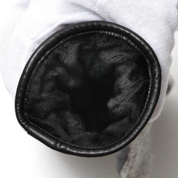  日本 手袋専門 ブランド ニット×本革 メンズ 手袋  ライトグレー グレー グレイ 灰色 学生 社会人 ビジネス カジュアル スマホ タッチパネル 対応 男性用 紳士 暖かい チクチクしない