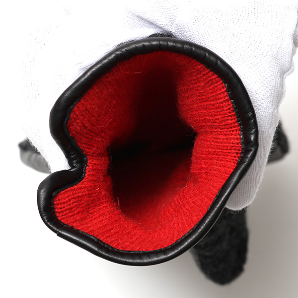  KURODA(クロダ) ニット 本革 手袋 メンズ 男性向け 仔羊革 ブラック 黒 黒色 スマホ タッチパネル 対応 日本 手袋専門ブランド おしゃれ カジュアル ギフト プレゼント