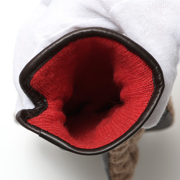  KURODA(クロダ) ニット 本革 手袋 メンズ 男性向け 仔羊革 ブラウン 茶 茶色 スマホ タッチパネル 対応 日本 手袋専門ブランド おしゃれ カジュアル ギフト プレゼント