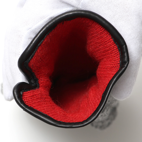  KURODA(クロダ) ニット 本革 手袋 メンズ 男性向け 仔羊革 グレー グレイ 灰色 スマホ タッチパネル 対応 日本 手袋専門ブランド おしゃれ カジュアル ギフト プレゼント