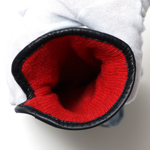  KURODA(クロダ) ニット 本革 手袋 メンズ 男性向け 仔羊革 ブルー ネイビー 青色 スマホ タッチパネル 対応 日本 手袋専門ブランド おしゃれ カジュアル ギフト プレゼント