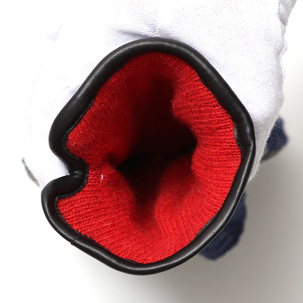  KURODA(クロダ) ニット 本革 手袋 メンズ 男性向け 仔羊革 ブルー ネイビー 青色 スマホ タッチパネル 対応 日本 手袋専門ブランド おしゃれ カジュアル ギフト プレゼント