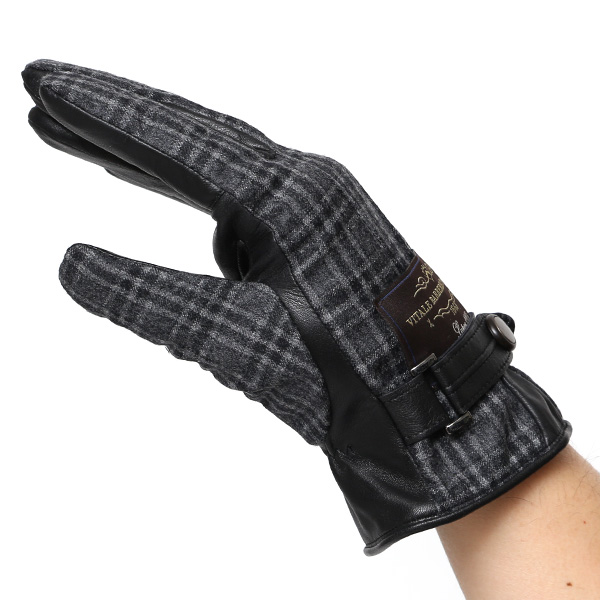  日本製 本革 メンズ 手袋 ビジネス フォーマル グレー グレイ 灰色 高級 高品質 上質 仕事 営業 スーツ スマホ対応 ギフト プレゼント ラッピング クリスマス