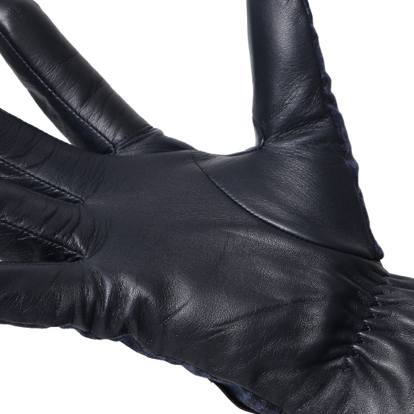 日本製 本革 メンズ 手袋 ビジネス フォーマル ブルー ネイビー 青色 高級 高品質 上質 仕事 営業 スーツ スマホ対応 ギフト プレゼント ラッピング クリスマス