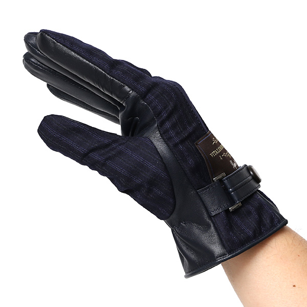  日本製 本革 メンズ 手袋 ビジネス フォーマル ブルー ネイビー 青色 高級 高品質 上質 仕事 営業 スーツ スマホ対応 ギフト プレゼント ラッピング クリスマス
