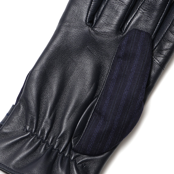  日本製 本革 メンズ 手袋 ビジネス フォーマル ブルー ネイビー 青色 高級 高品質 上質 仕事 営業 スーツ スマホ対応 ギフト プレゼント ラッピング クリスマス