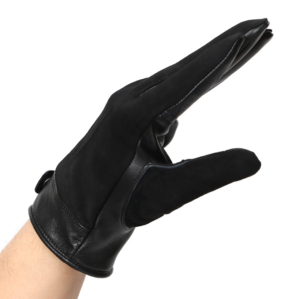  KURODA(クロダ) ヤギ革 メンズ 手袋 本革 三本山 ブラック 黒 黒色 紳士 レザー グローブ 化粧箱付き プレゼント おしゃれ ギフト ラッピング タッチパネル タブレット ブランド