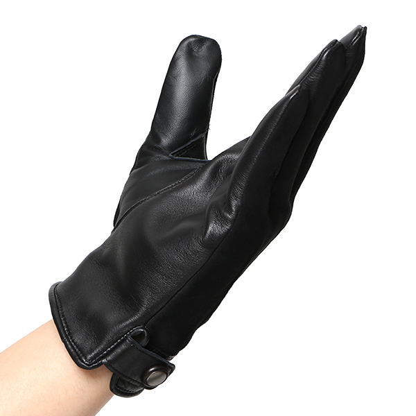  KURODA(クロダ) ヤギ革 メンズ 手袋 本革 三本山 ブラック 黒 黒色 紳士 レザー グローブ 化粧箱付き プレゼント おしゃれ ギフト ラッピング タッチパネル タブレット ブランド