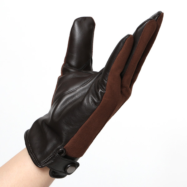  KURODA(クロダ) ヤギ革 メンズ 手袋 本革 三本山 ブラウン 茶 茶色 紳士 レザー グローブ 化粧箱付き プレゼント おしゃれ ギフト ラッピング タッチパネル タブレット ブランド