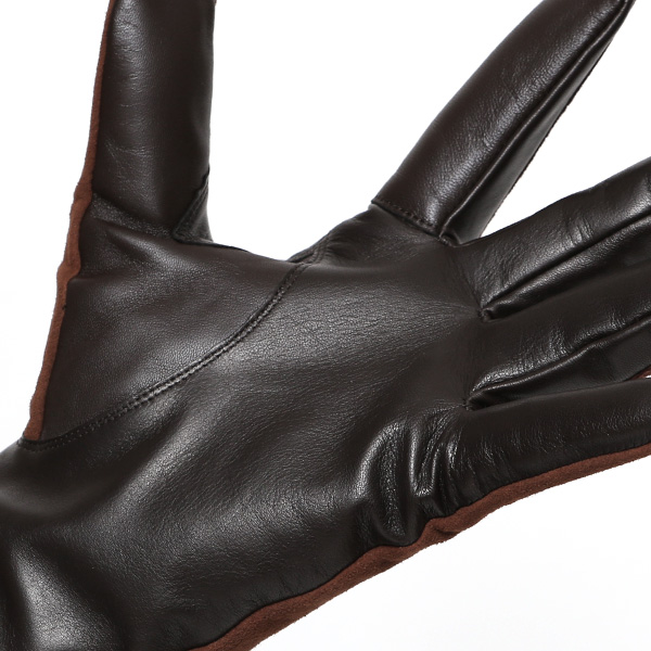  KURODA(クロダ) ヤギ革 メンズ 手袋 本革 三本山 ブラウン 茶 茶色 紳士 レザー グローブ 化粧箱付き プレゼント おしゃれ ギフト ラッピング タッチパネル タブレット ブランド