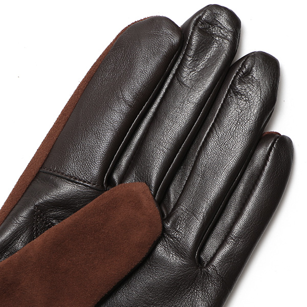  KURODA(クロダ) ヤギ革 メンズ 手袋 本革 三本山 ブラウン 茶 茶色 紳士 レザー グローブ 化粧箱付き プレゼント おしゃれ ギフト ラッピング タッチパネル タブレット ブランド