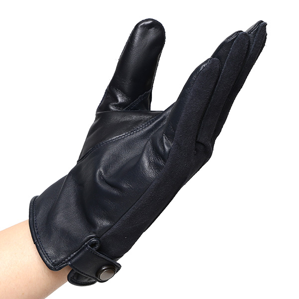  KURODA(クロダ) ヤギ革 メンズ 手袋 本革 三本山 ブルー ネイビー 青色 紳士 レザー グローブ 化粧箱付き プレゼント おしゃれ ギフト ラッピング タッチパネル タブレット ブランド